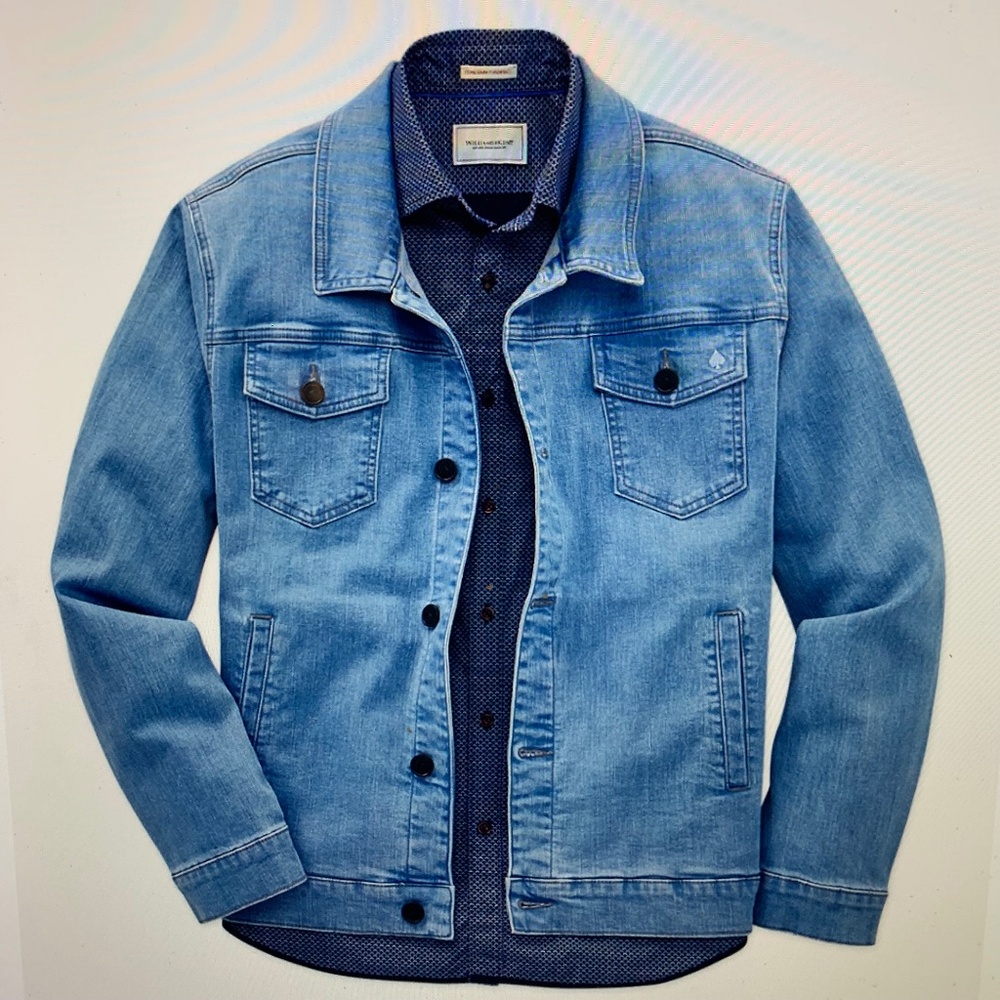 JACK OF SPADES SOFT STRETCH JEAN JACKET LARGE(shirt not incld) 98% COTTON